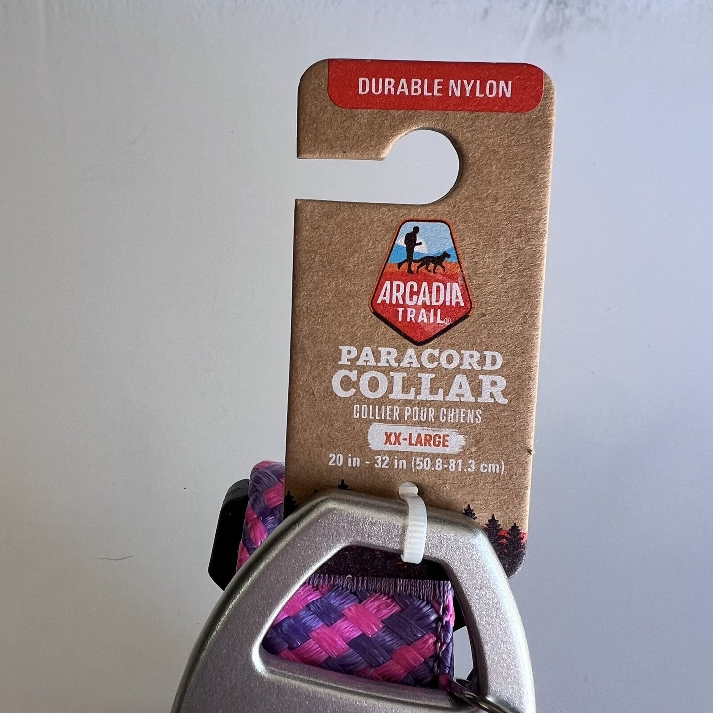 NWT XXL Paracord 20-32” Dog Puppy Rope Collar Pink/Purple Arcadia Trail Durable