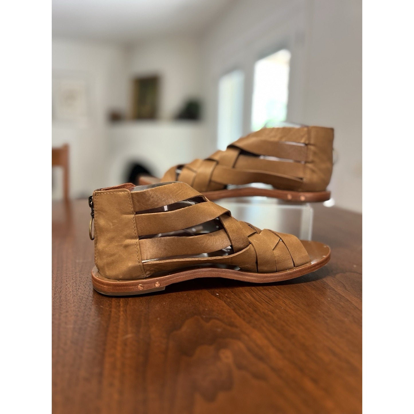 Beek Turaco Leather Sandals Womens Size 9 Brown Woven Handmade Boho Gladiator