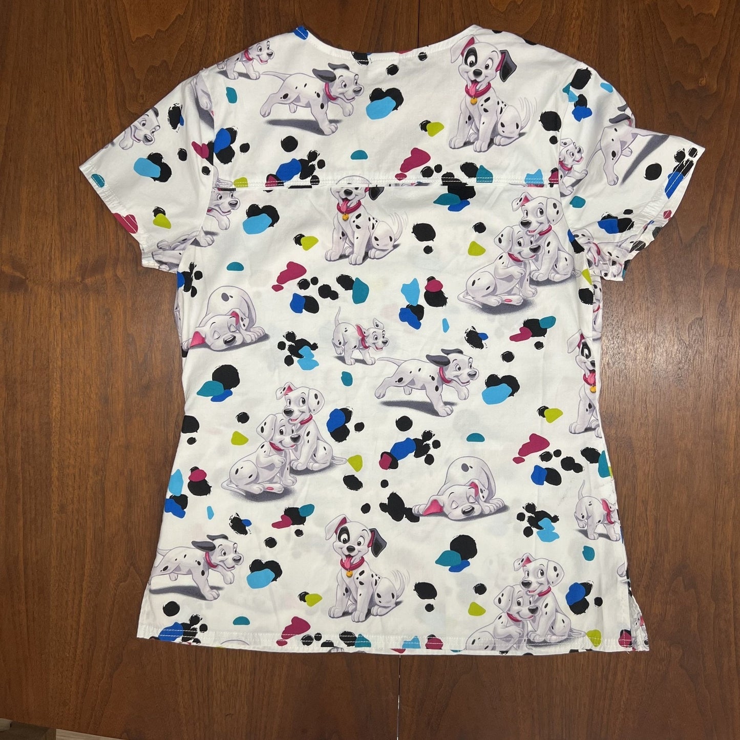 Lot of 4 Disney Scrub Tops Jungle Book, 101 Dalmations, Cinderella, Peter Pan