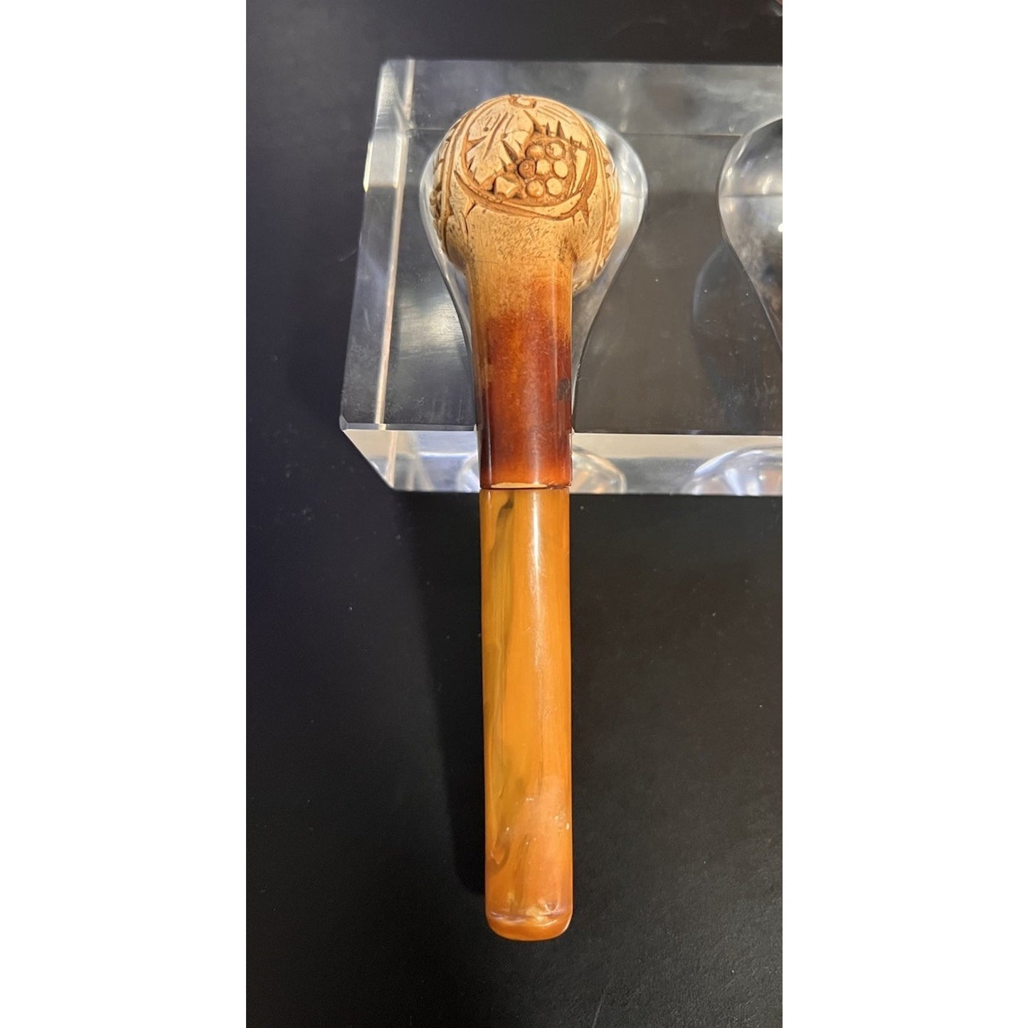 Vintage Hand Carved Meerschaum Bulldog Estate Tobacco Pipe