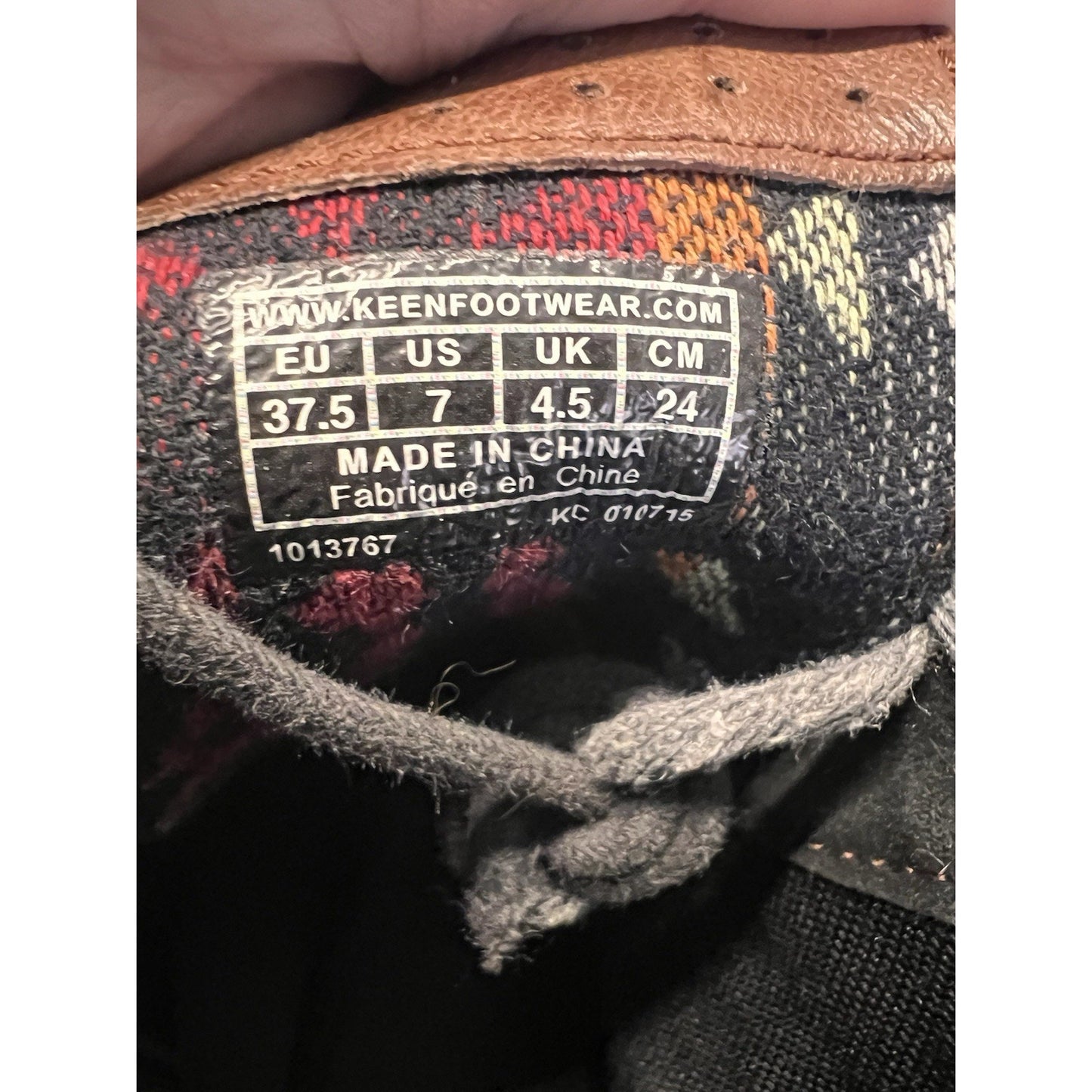 KEEN Tyretread Leather Boots Fold Over Aztec Tribal Print Cuff Cap Toe Women 7