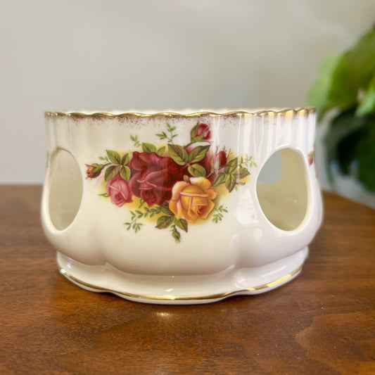 Royal Albert Old Country Roses Tea Pot Warmer Stand Bone China Romantic