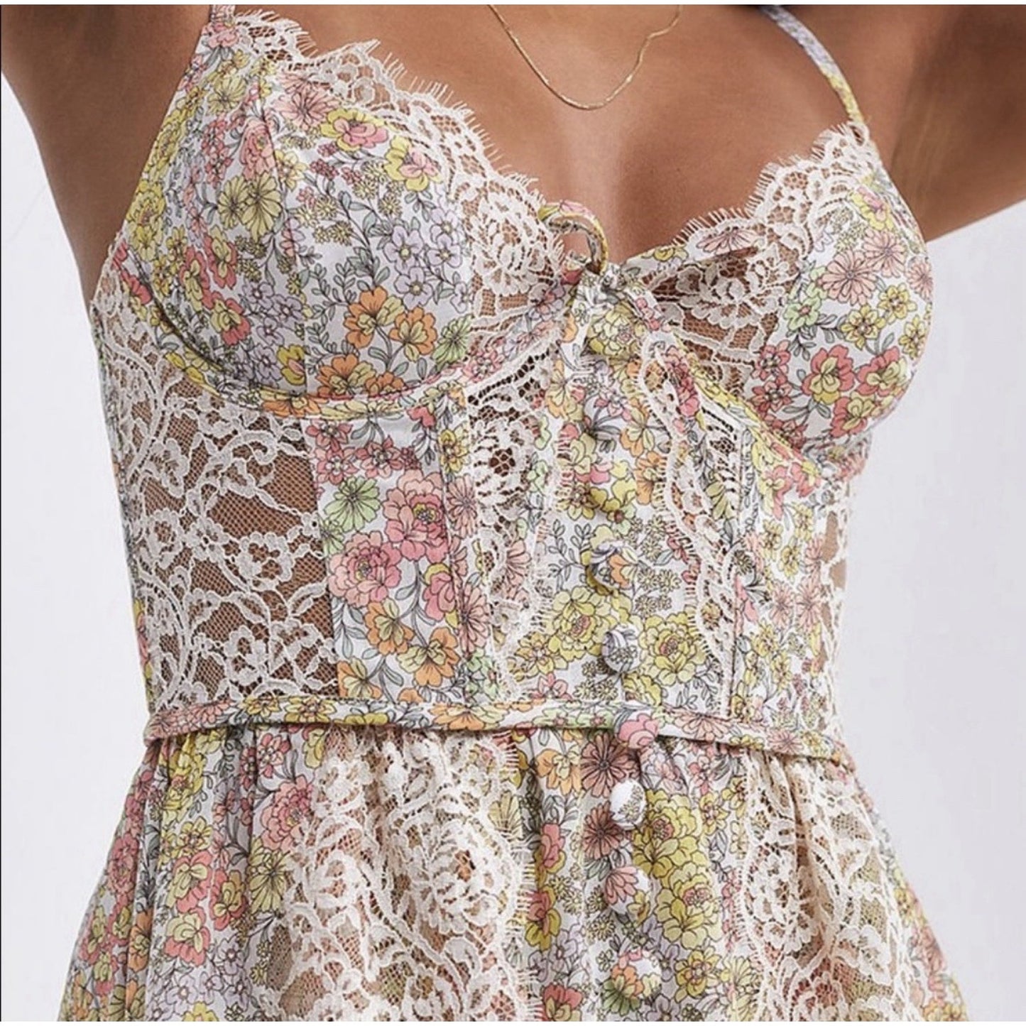 NWT For Love Lemons (M) Victoria’s Secret Esme Mini Dress Romantic Coquette Lace