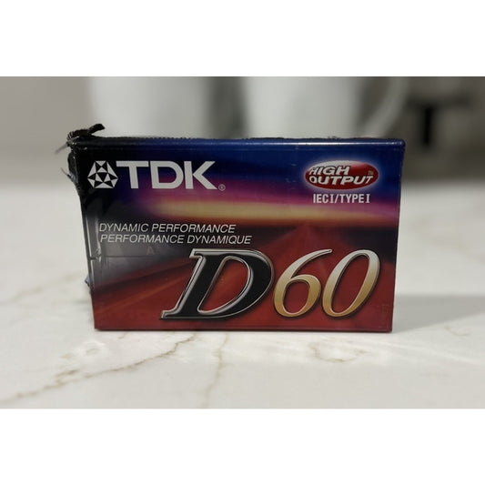 TDK D60 High Output IEC I / Type I Blank Audio Cassette Tapes New Sealed