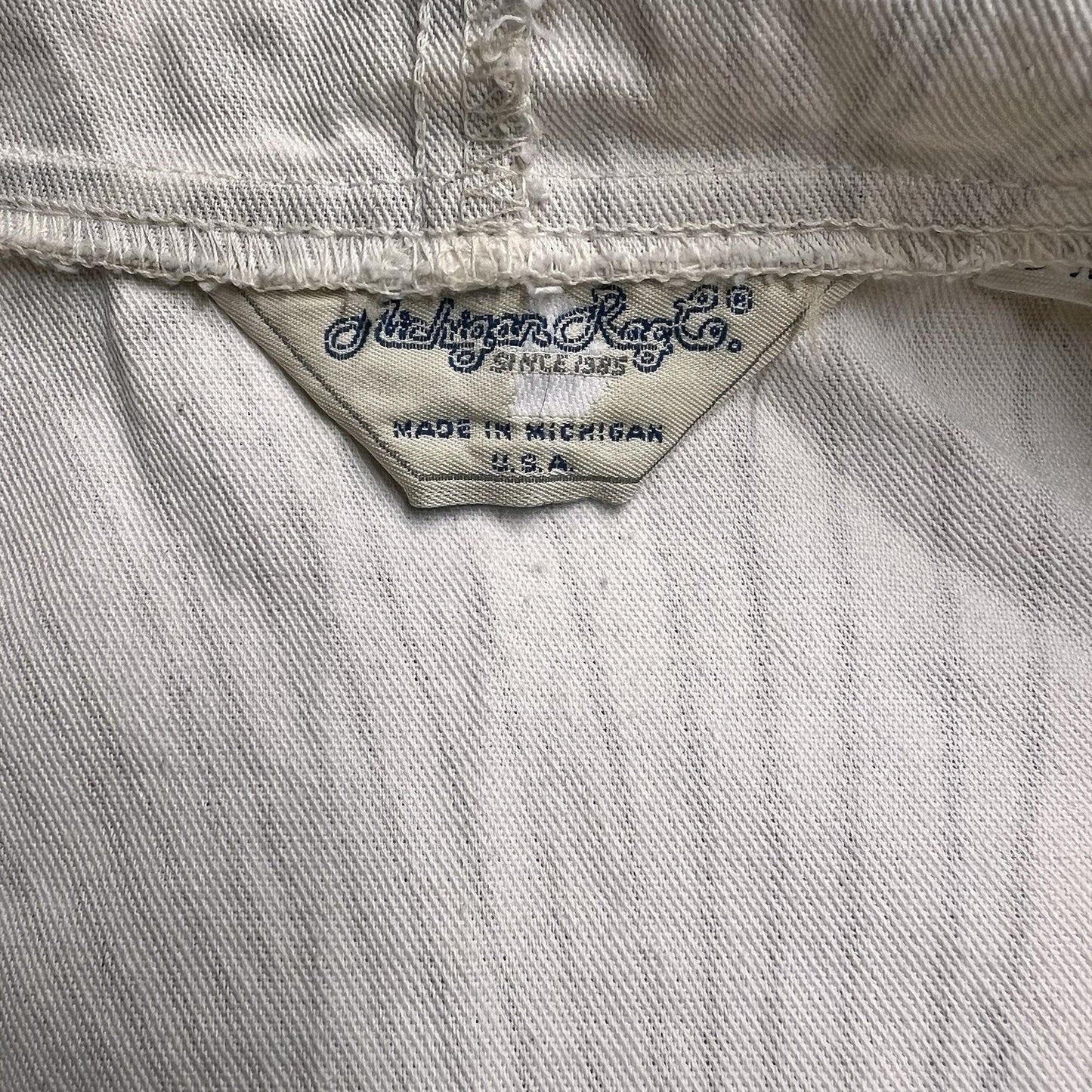 Michigan Rag Vintage Canvas Jacket Oversized Men S/M 48” Shell Nautical Hoodie