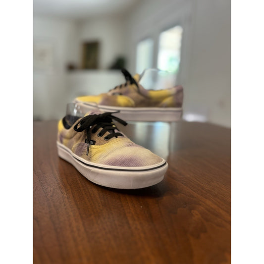 Vans ComfyCush Era Blotched Purple Yellow Corduroy Tie Dye VN0A3WM92QD Size 6.5