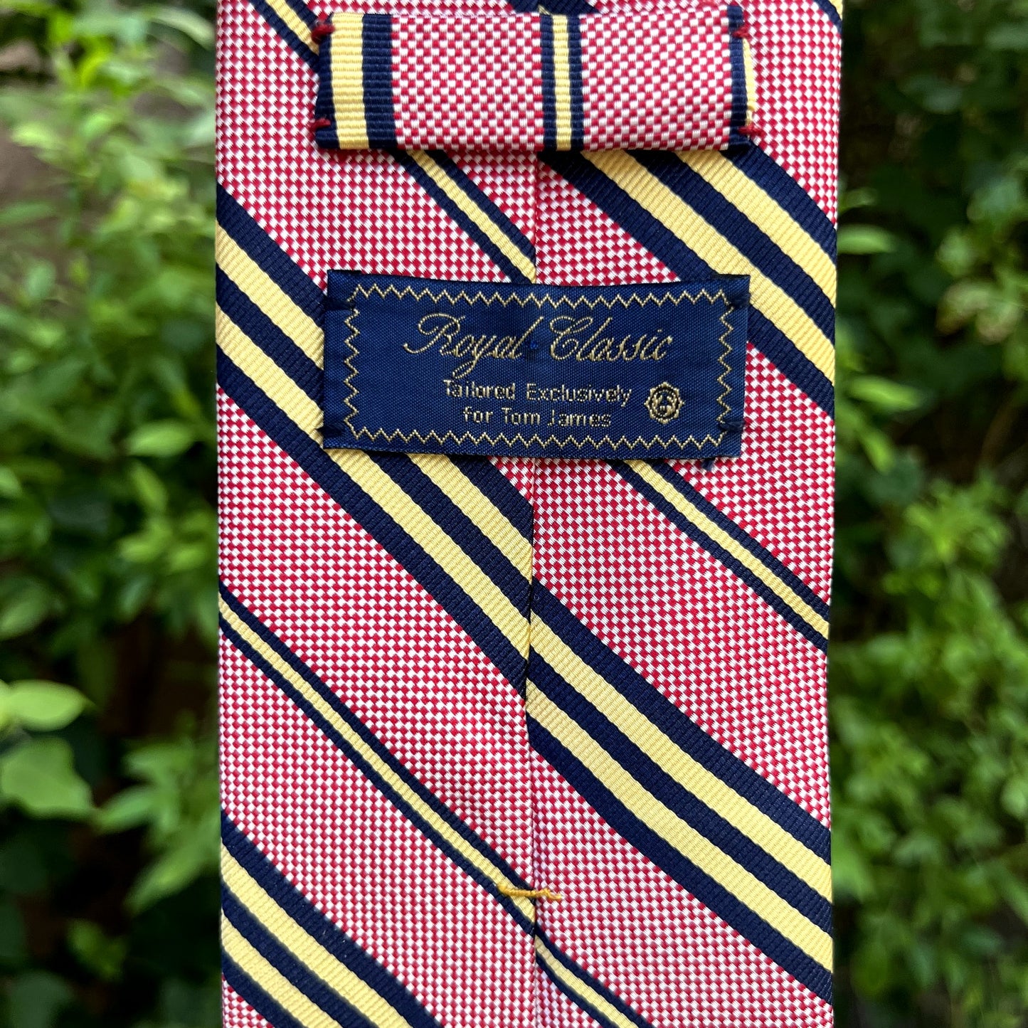 Royal Classic Tailored for Tom James Silk Mens Regimental Striped Necktie
