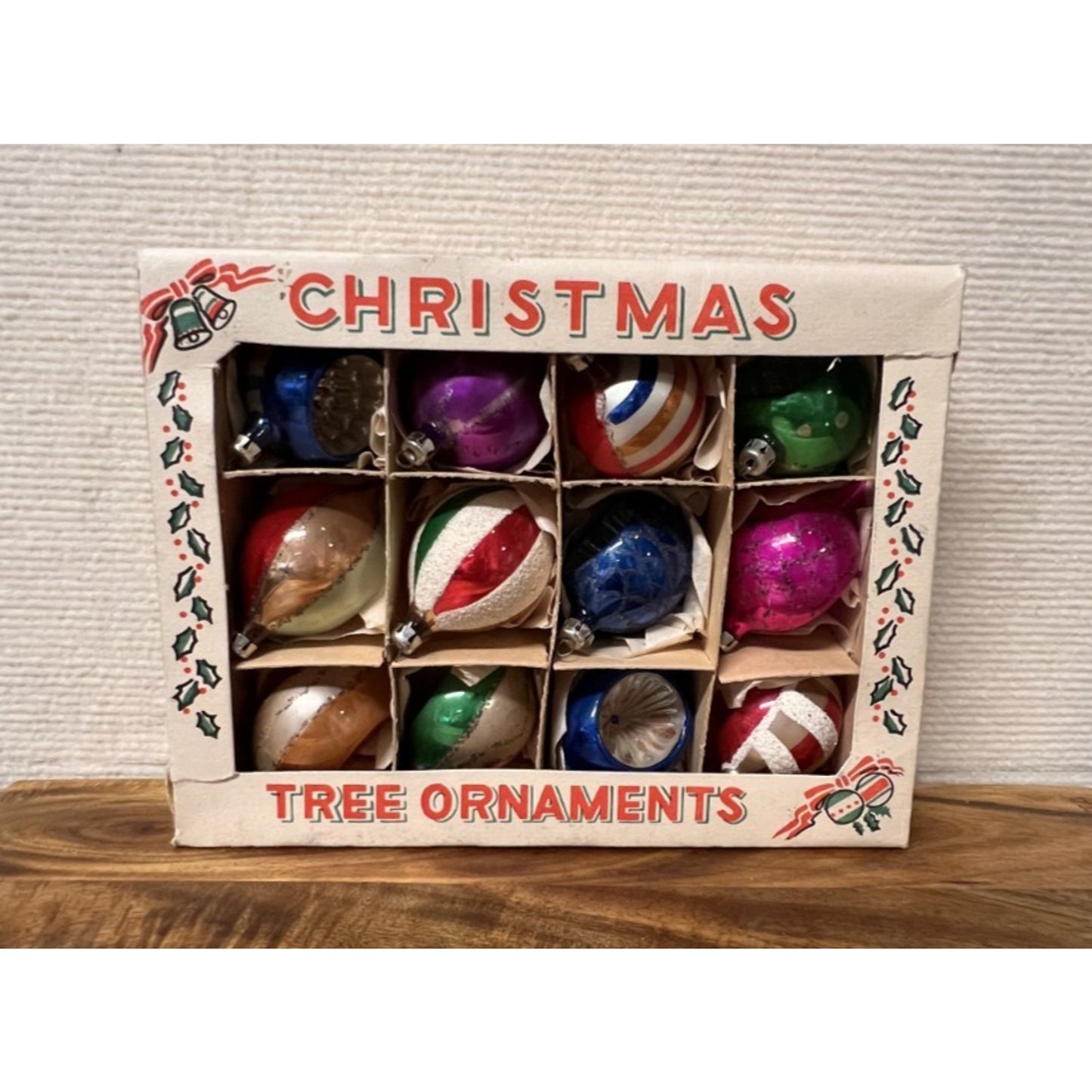 Vintage Shiny Brite MCM Mercury Glass Christmas Tree Ornaments