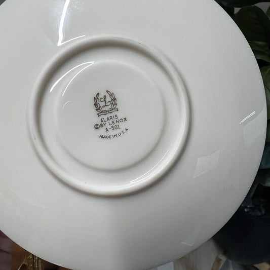 Lenox Alaris MCM Atomic Star Pattern 6” Saucer Plate Gold Vintage