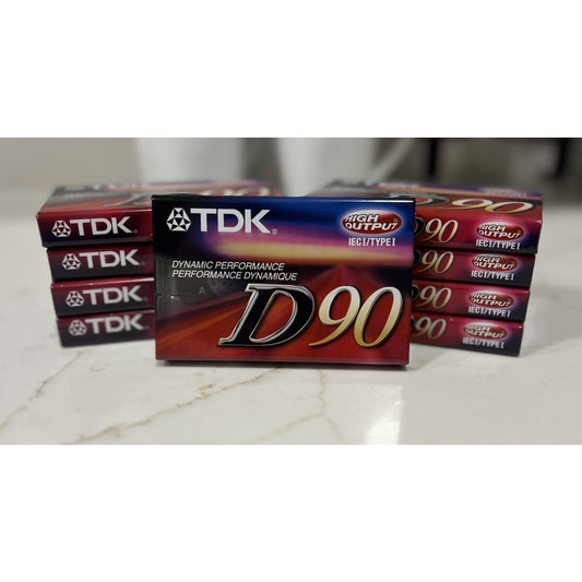 Vtg TDK D90 High Output Blank Audio Cassette Tape Type I Normal Bias NOS Sealed