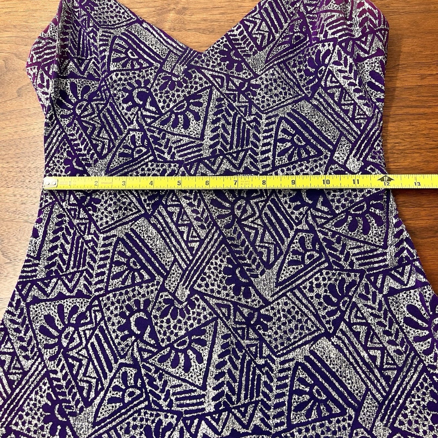 Vintage Caché Y2K Dress 6 Prom Formal Purple Silver Glitter Party 90s Slip Glam