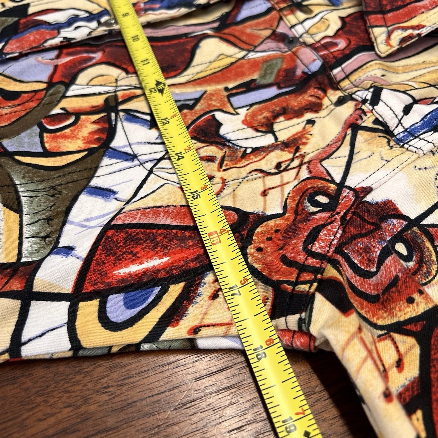 Kaktus Womans Jacket (S) Wearable Art Jazz Colorful Abstract Y2K 90s Button Up