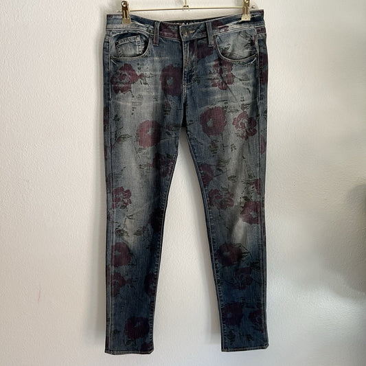 People's Liberation (31) Jeans Floral Distressed Fading Stretch Denim Country