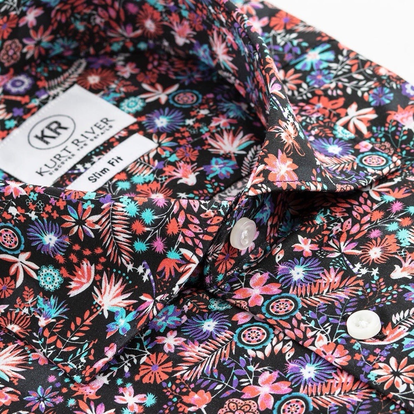 NWT Kurt River “Hell’s Spread” XL Slim Fit Button Up Long Sleeve Unique Colorful