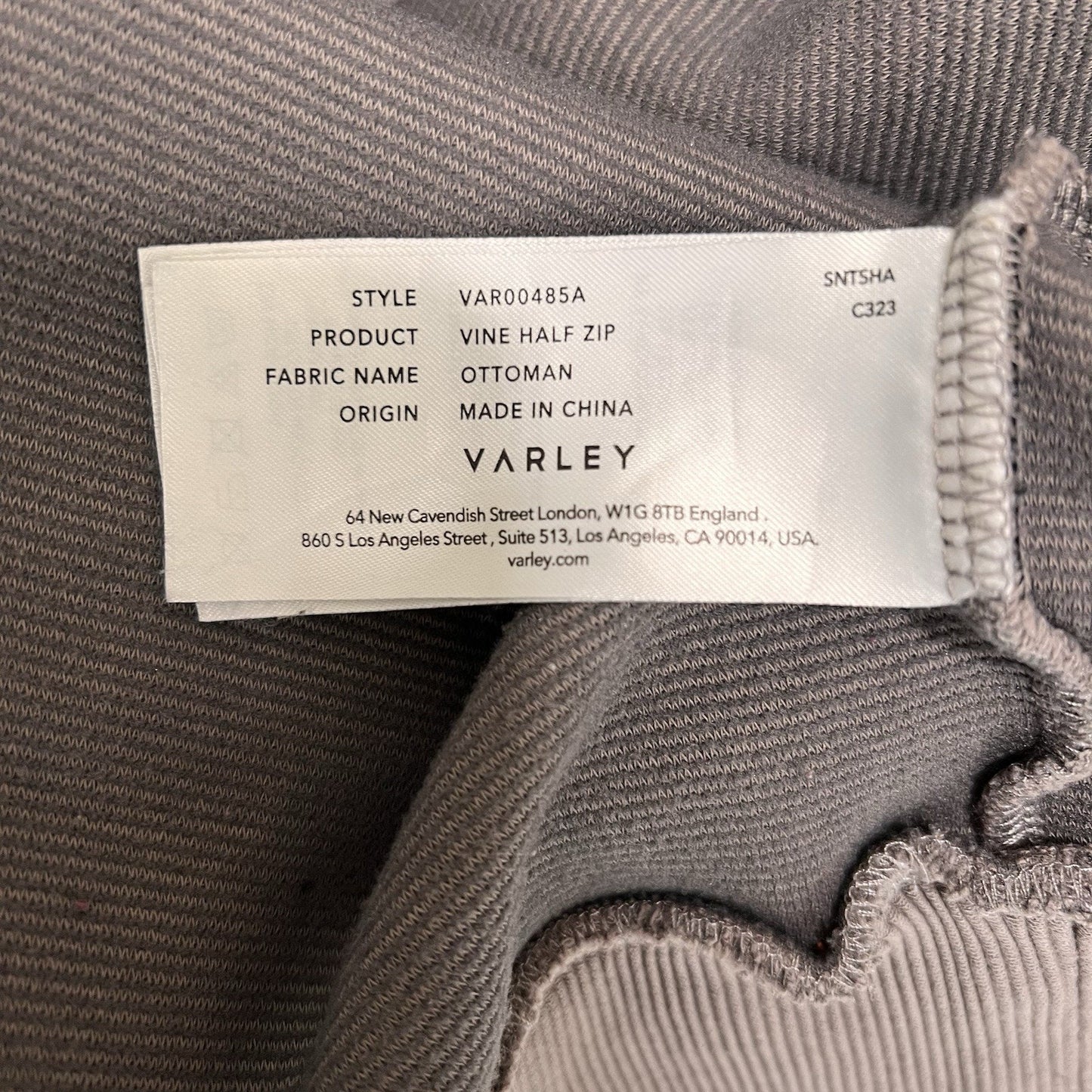 Varley Vine Half Zip Pullover Ottoman Ribbed Oversized Scuba Funnel Neck Lounge