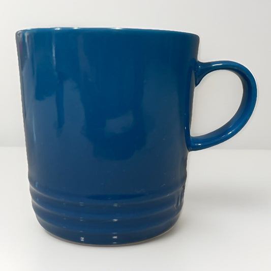 Le Creuset London Coffee Mug 12 oz Marseille Blue Ombré Stoneware 3.5” Tall