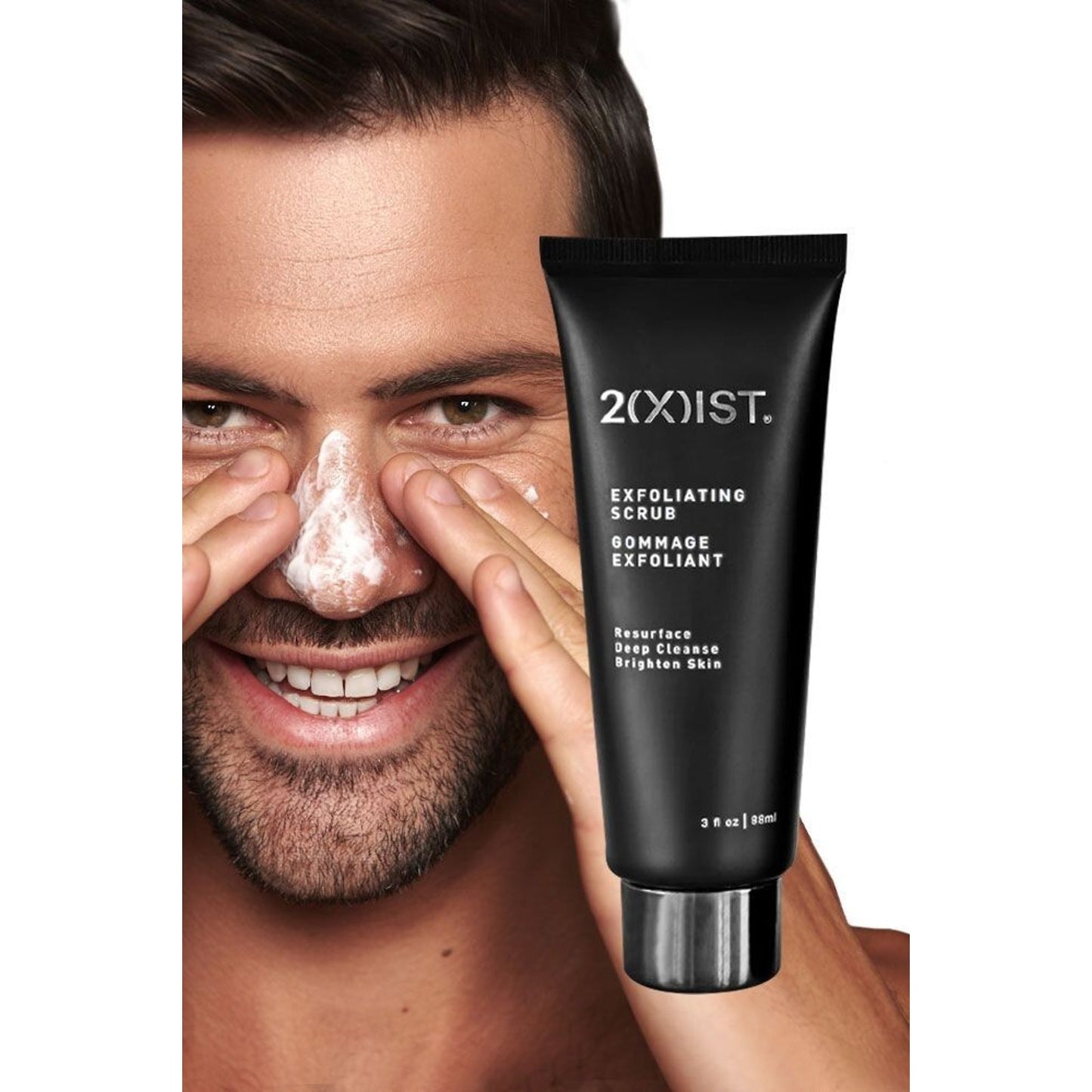 NIB 2(X)IST Exfoliating Facial Scrub for Men Clean Resurface Brighten Stocking