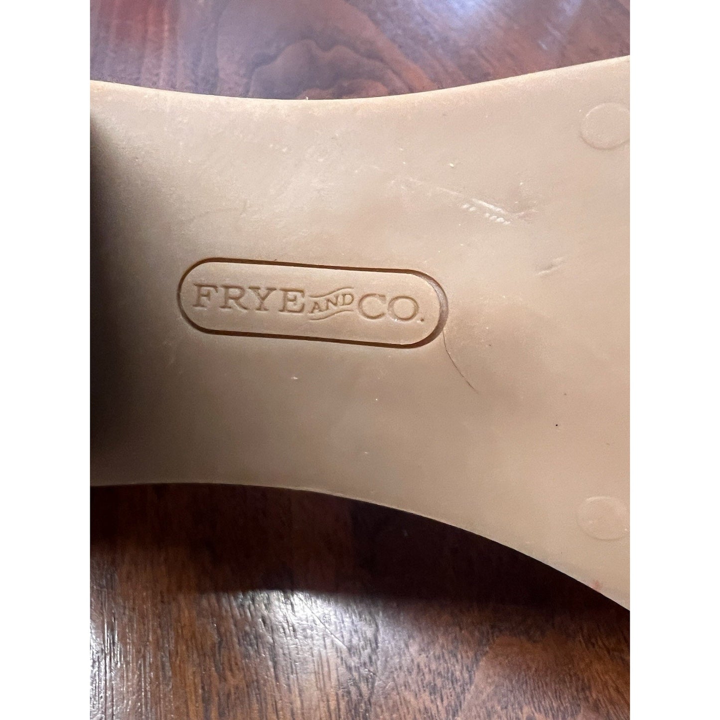 Frye and Co. Zaki Tan Faux Leather Heeled Sandals Zipper Heel Women’s Size 10M