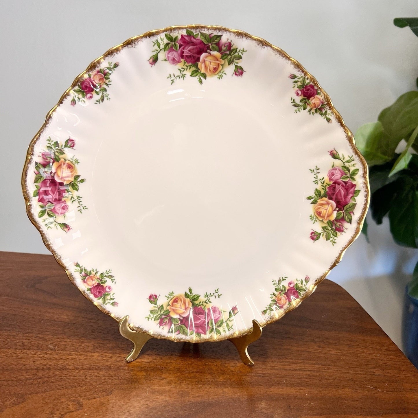 Royal Albert Old Country Roses Handled Cake Plate Platter 10.5” Bone China Tea