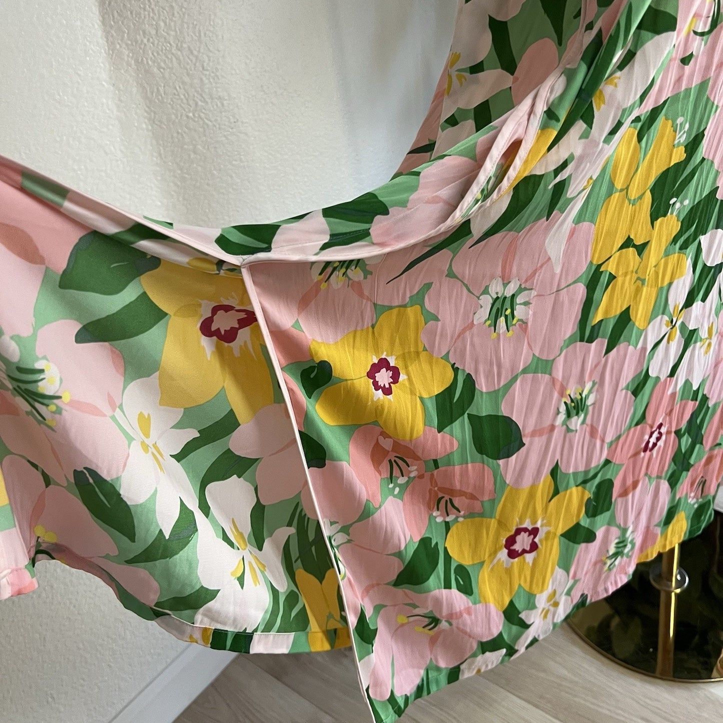 KATE SPADE Caftan Dress L/XL Painterly Petals Floral Muumuu Retro Vintage Mod