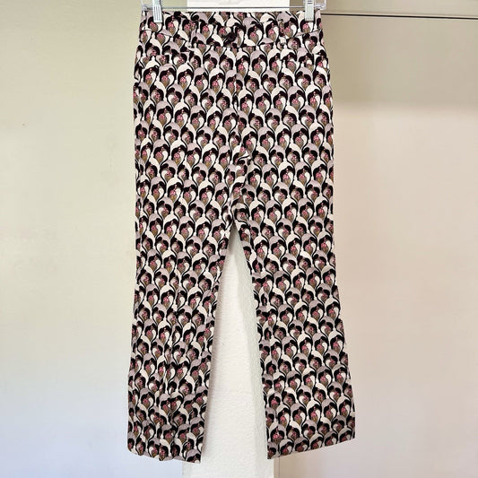 Laurel Women’s Trousers 27” Designer Luxury Mod Retro 60s Art Deco Ankle Flair