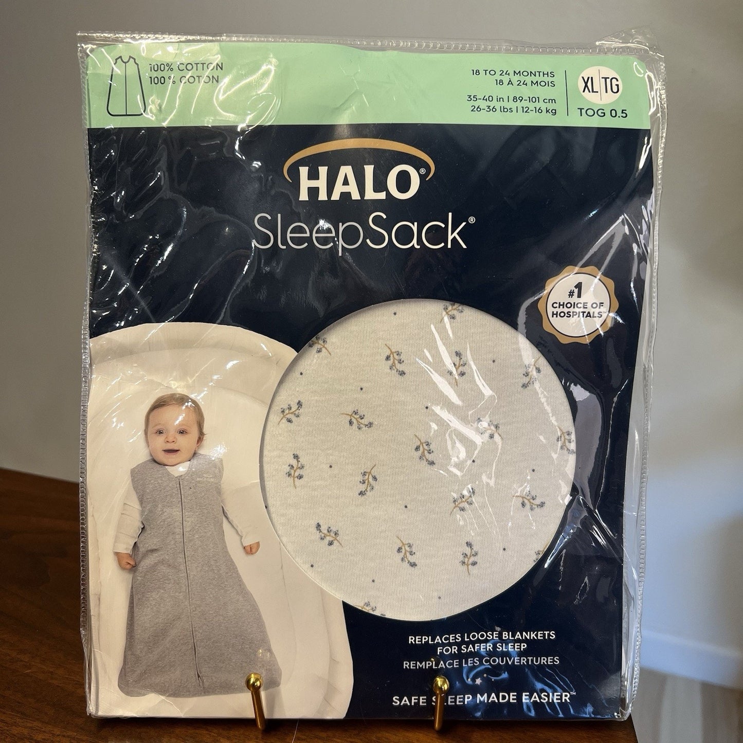 HALO SleepSack Wearable Blanket XL 18-24 Mo 100% Cotton Sleeveless Floral