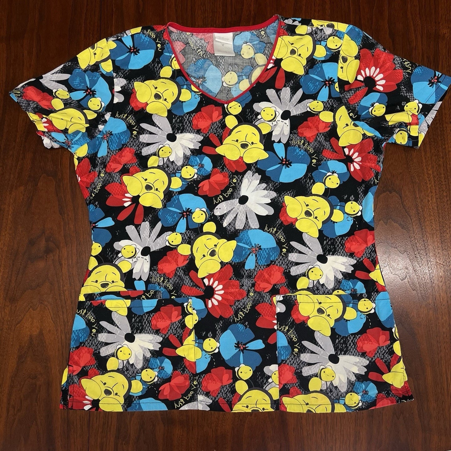 Winnie The Pooh (S) Women’s Scrub Top Tooniforms AOP V-Neck TF614