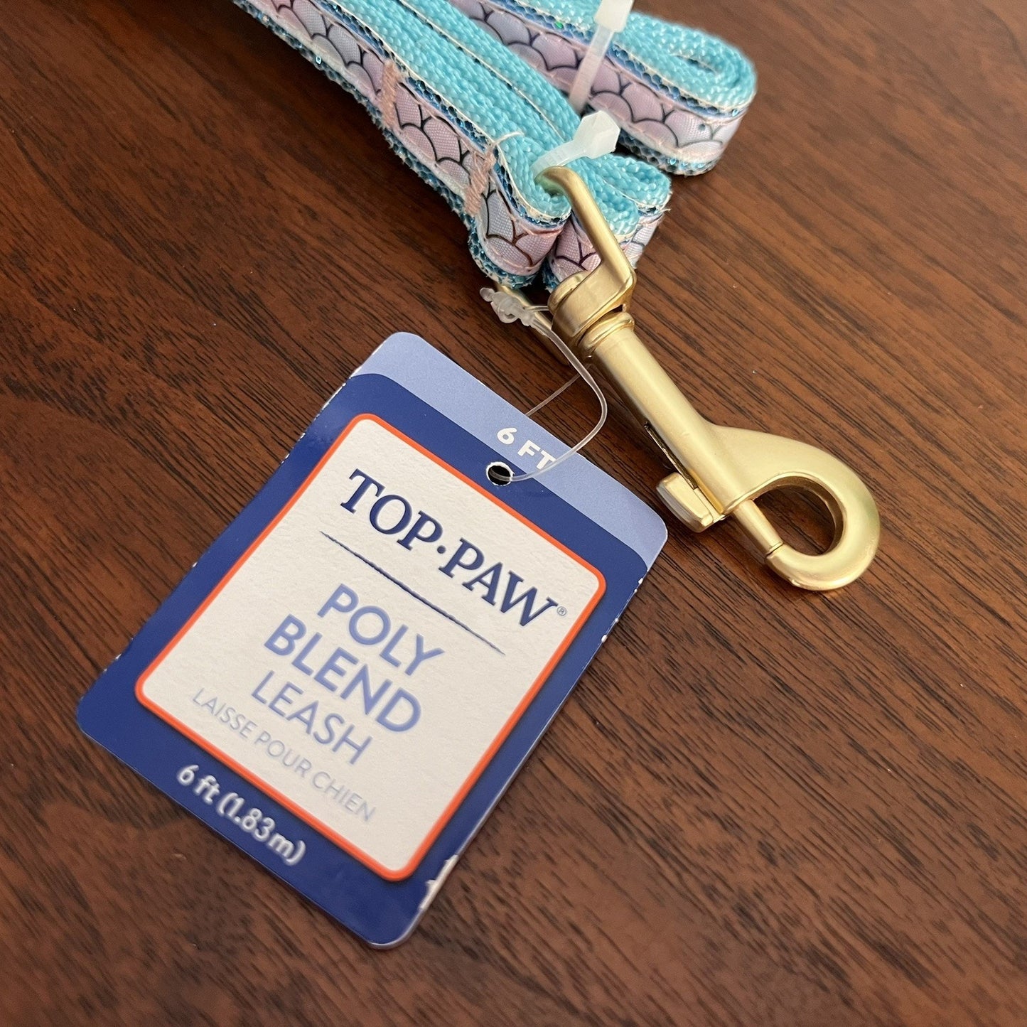 NWT Top Paw 6’ Leash Mermaid Purple Glitter Sparkle Cute Girly Dog Puppy