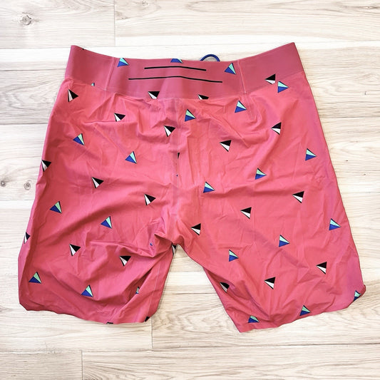 Lululemon Men 38 XXL Current State Board Shorts Swim Trunks Adjustable Pink Red