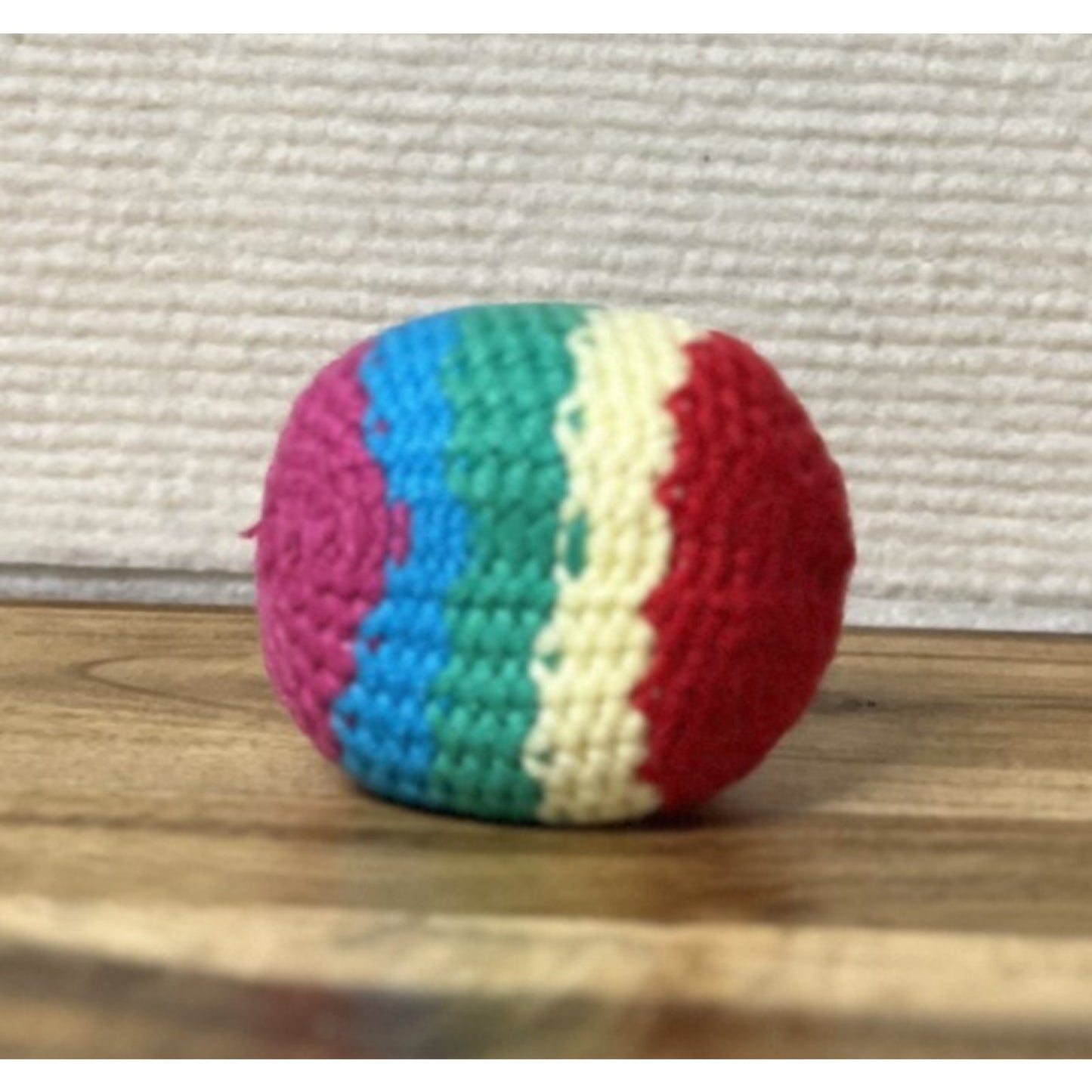 Handwoven Multi-Color Crochet Hacky Sack Footbag | Kick Ball Juggling Toy