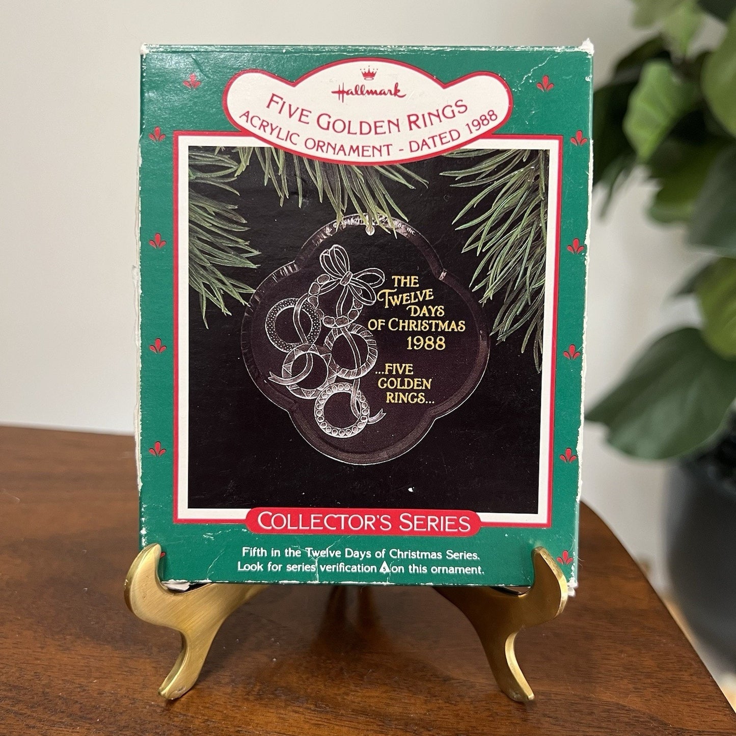 Hallmark 12 Days Of Christmas Ornament 1988 Five 5 Golden Rings Collection