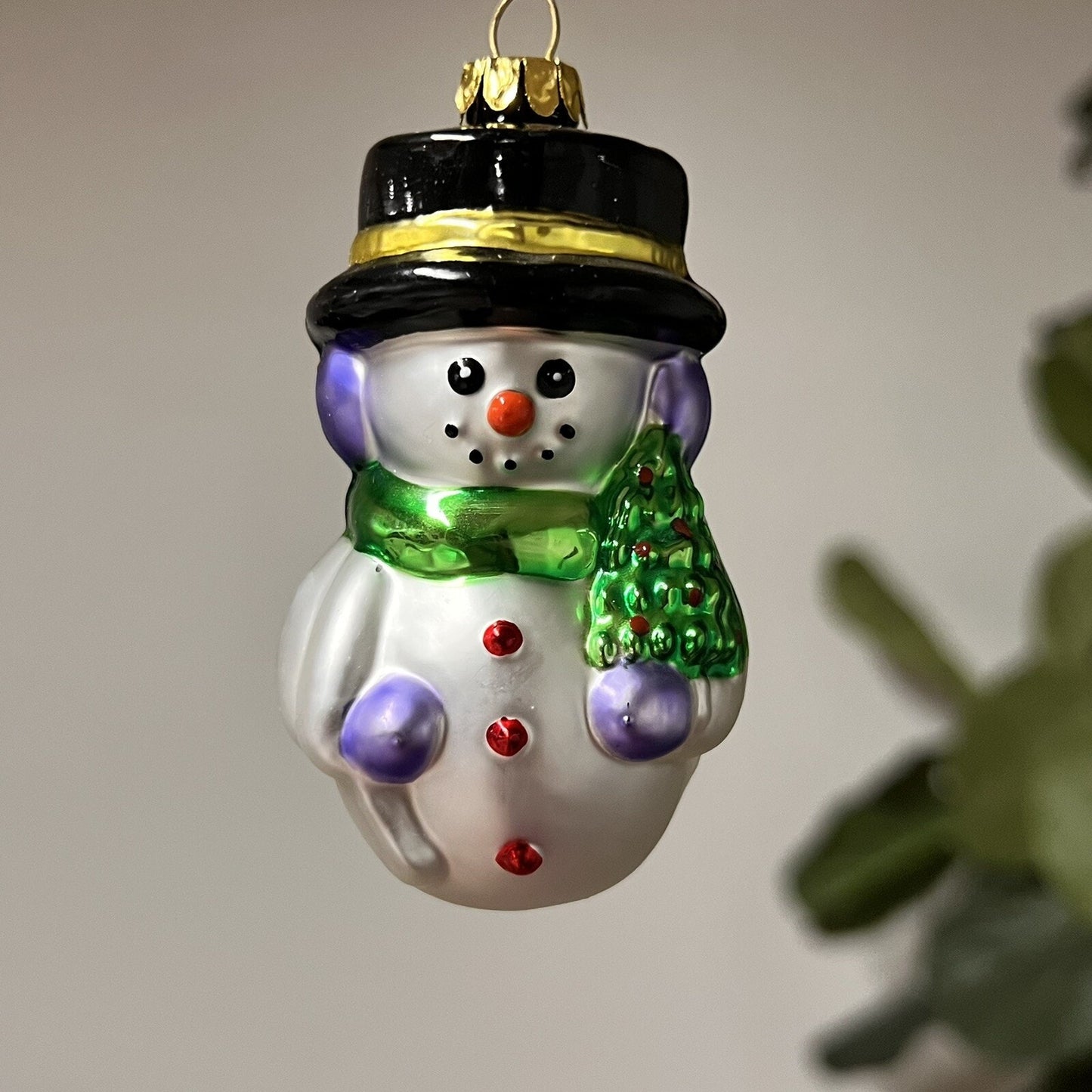 Vintage Avon Frosty Snowman Mercury Glass Christmas Ornament MCM Retro Holiday