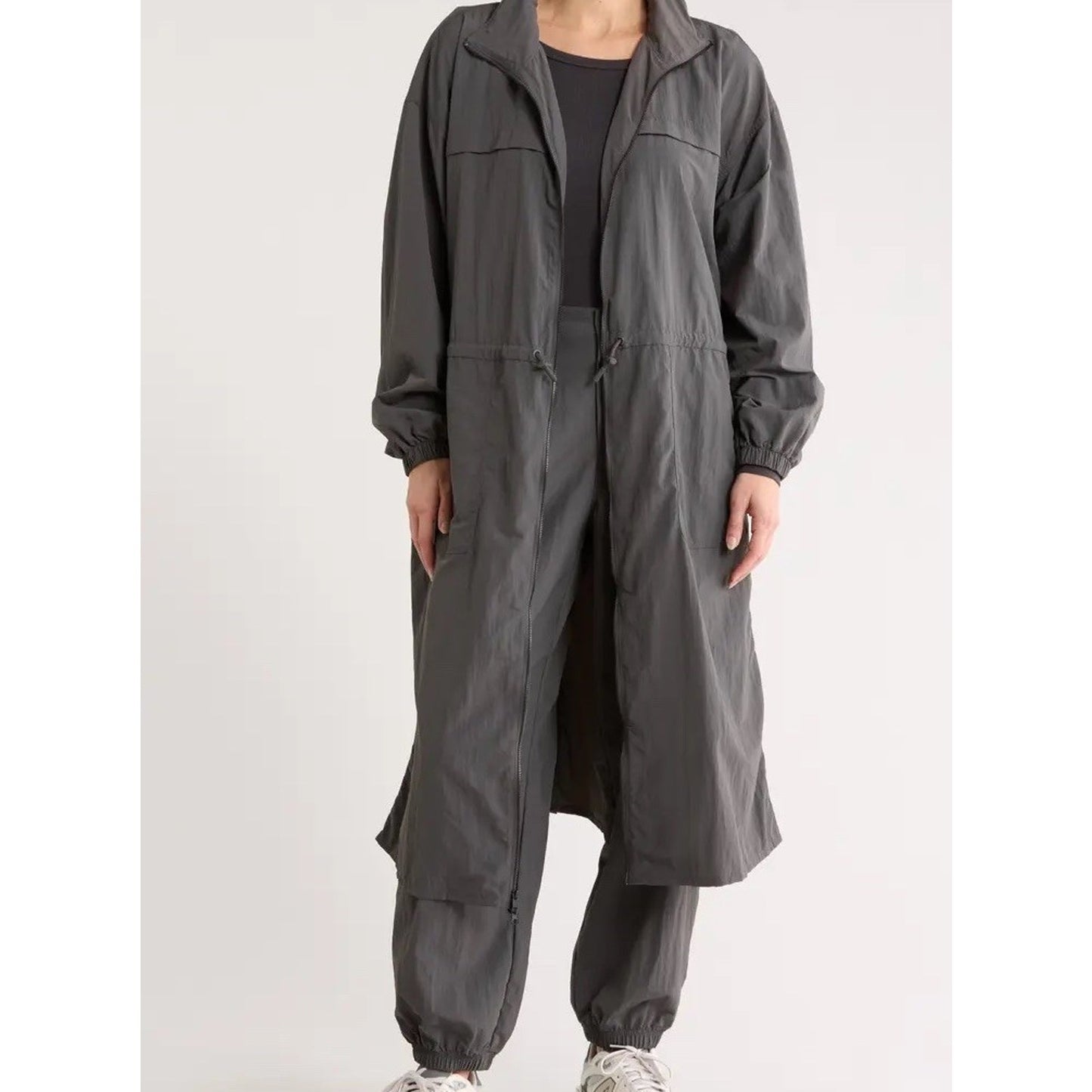 NWT $198 Spiritual Gangster Delancey Trench Coat Hood Urban Duster Streetwear
