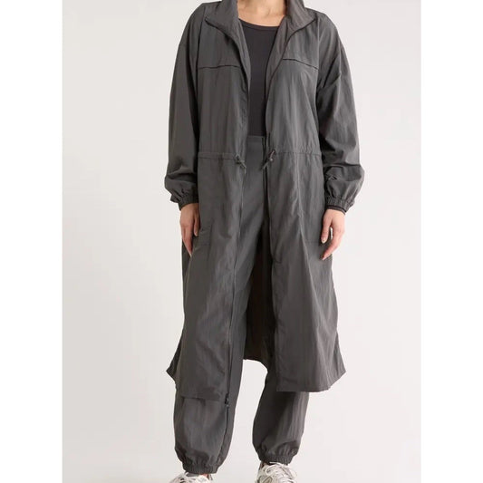 NWT $198 Spiritual Gangster Delancey Trench Coat Hood Urban Duster Streetwear