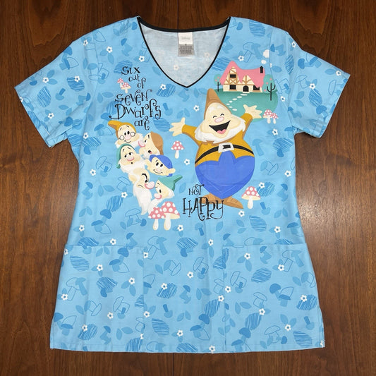 Disney Tooniforms Snow White & Seven Dwarfs Cherokee Scrub Top (S) Women TF635