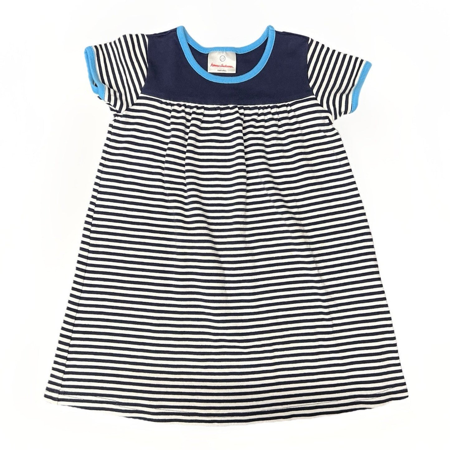 Hanna Andersson Pair Of 2 Dresses Girls Sz 5 (110) Striped 100% Cotton Summer