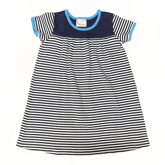 Hanna Andersson Pair Of 2 Dresses Girls Sz 5 (110) Striped 100% Cotton Summer