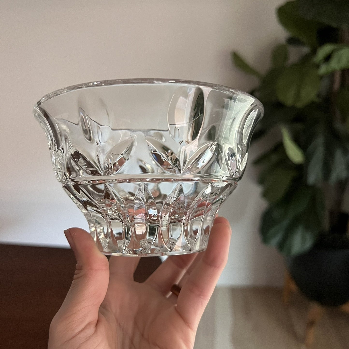 Block “Tulip Garden” 24% Lead Crystal 5” Bowl Hand Crafted Danish Scandinavian