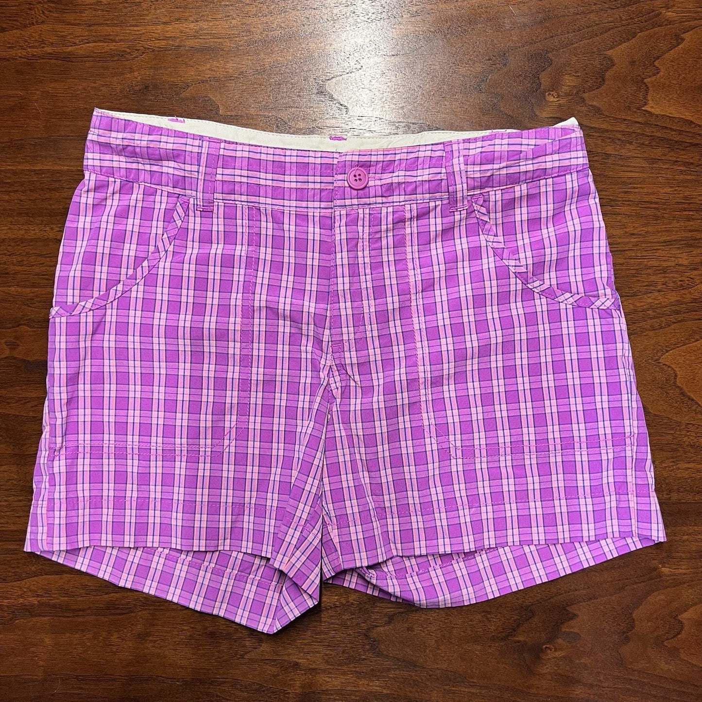 Columbia Omni-Shade Girls Shorts Medium 10/12 Adjustable Hiking Outdoor Purple