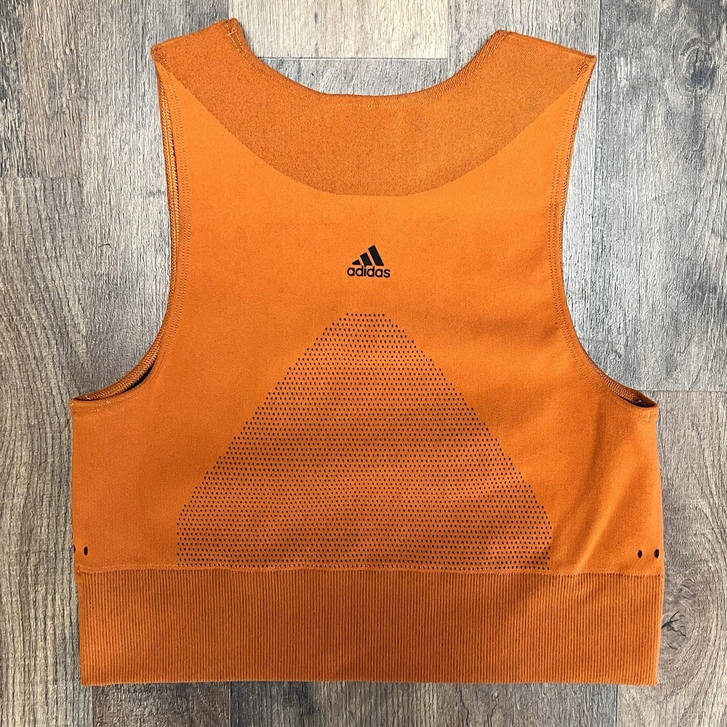 NWOT Adidas Warp Knit Crop Training Tank Top Women (L) Orange Seamless Vented