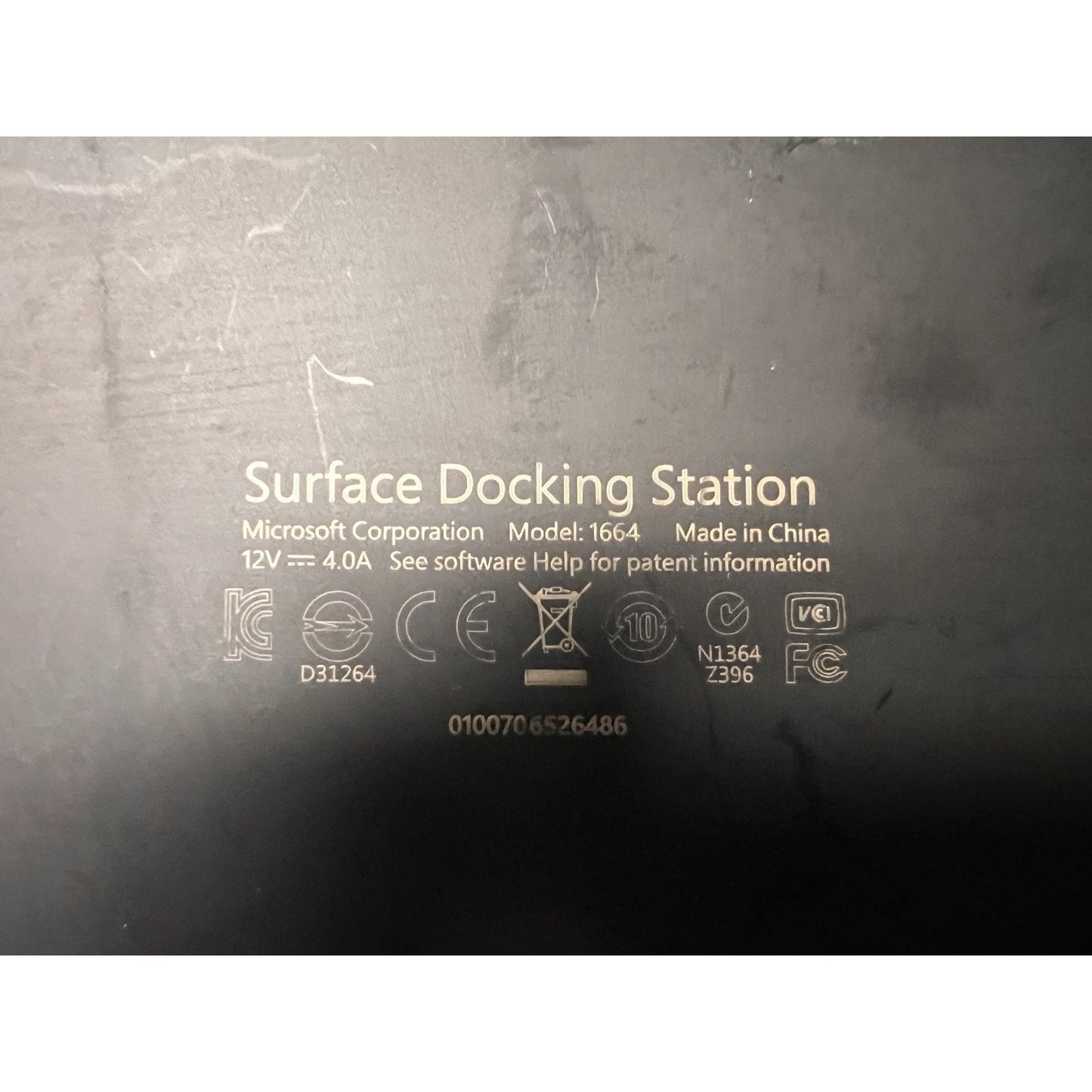 Microsoft Model 1664 Docking Station For Surface USB Port 3.0 with AC Adapter