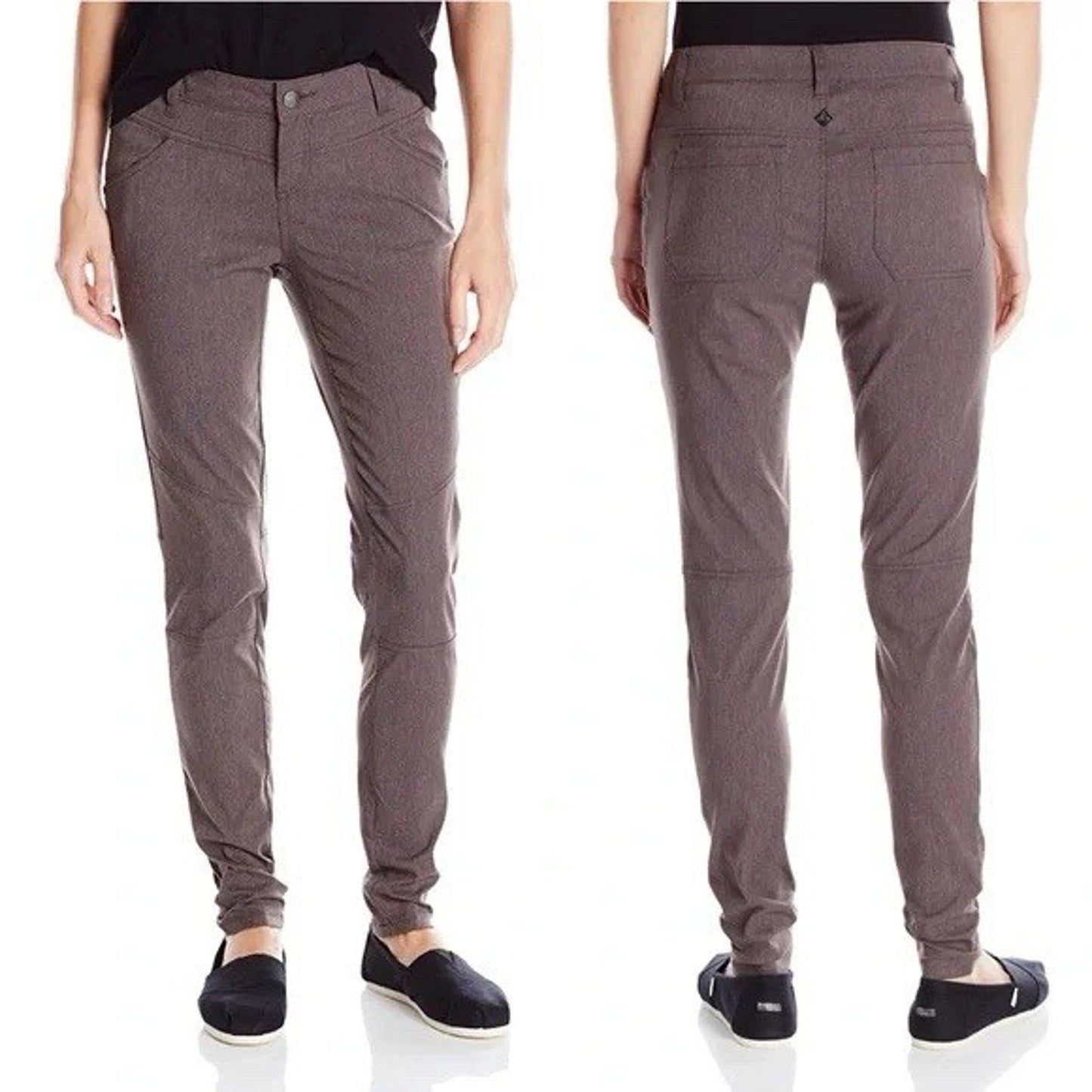 prAna Tashia 0/28 Brown Gorpcore Casual Outdoor Stretch Skinny Pants Mid-Rise