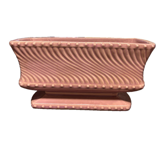 McCoy Pottery Rectangle Scalloped Indoor Window Ledge Pink Planter