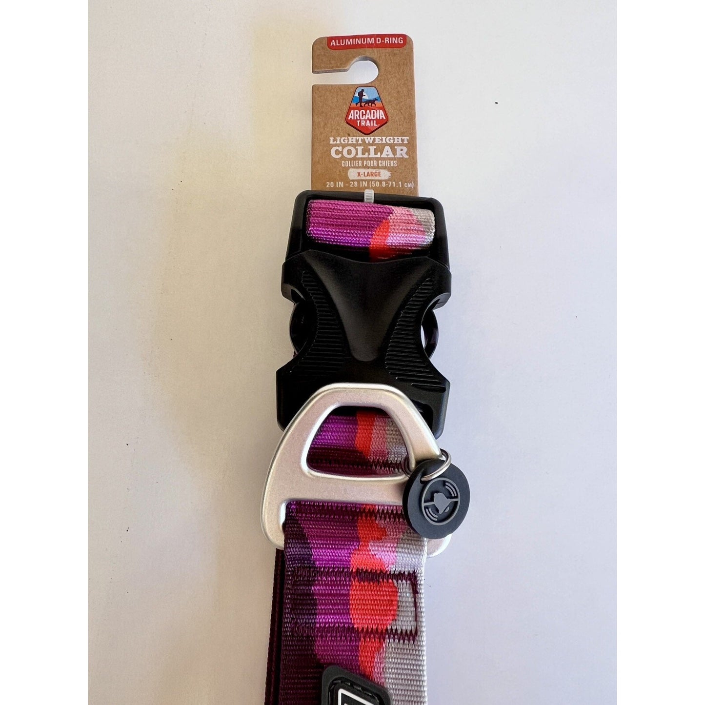 NWT Arcadia Trail XL Lightweight 20-28” Dog Puppy Collar Aluminum D-Ring Purple