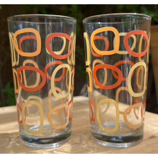 Boomerang Retro MCM Atomic Amoeba Vintage Barware Glasses Tumblers Set of 2