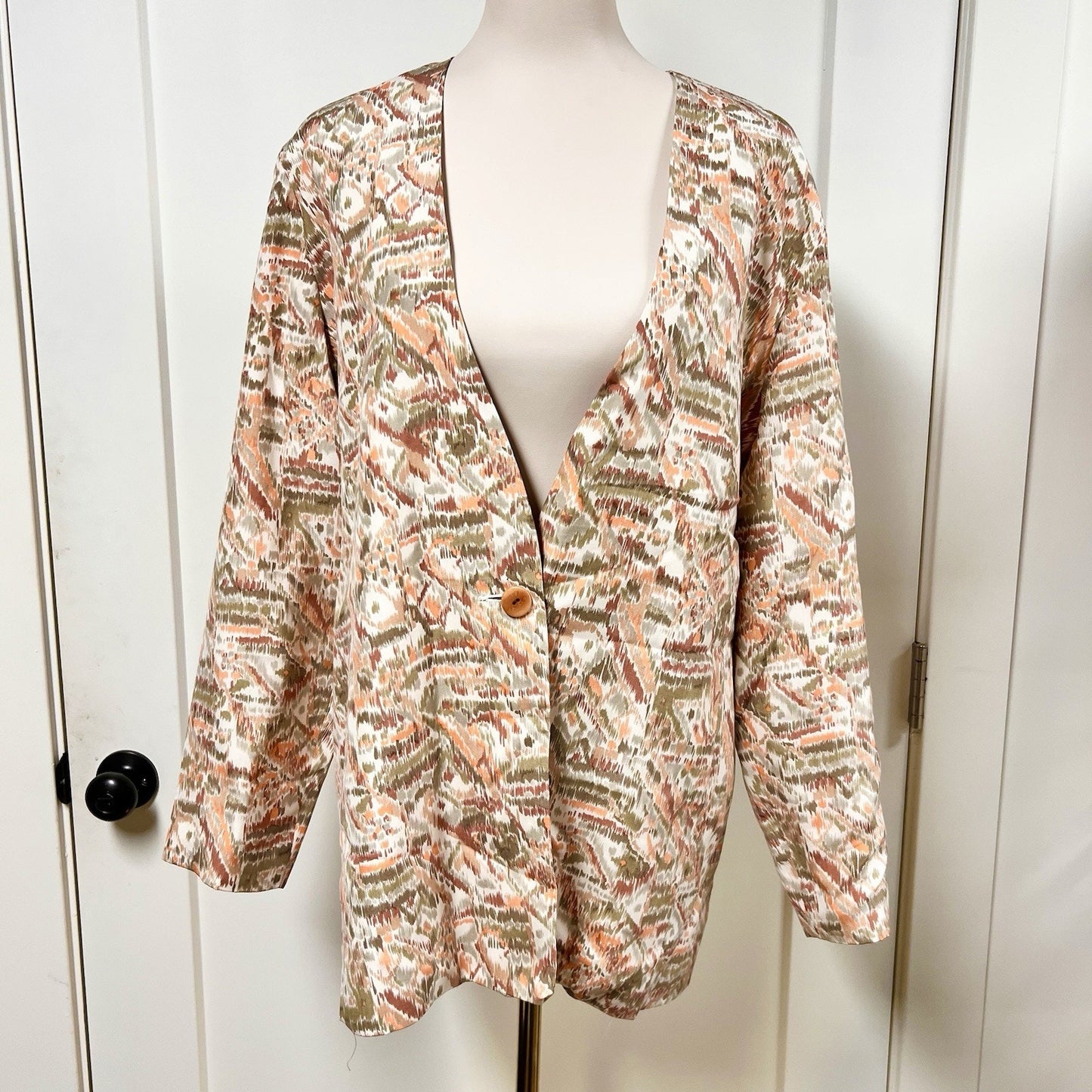 Vintage Paul Alexander 100% Silk Blazer (M) Oversized Jacket Quiet Luxury 90s