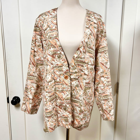 Vintage Paul Alexander 100% Silk Blazer (M) Oversized Jacket Quiet Luxury 90s