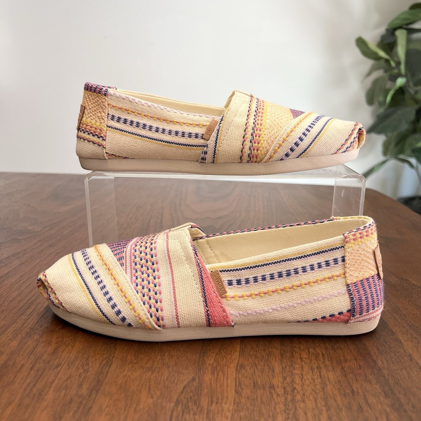 TOMS Alpargata Sunset Woven Stripes Women 5W Boho Aztec Colorful Ortho Tribal