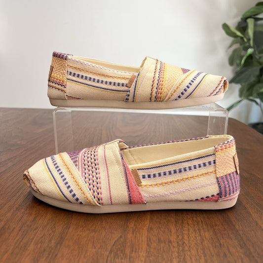 TOMS Alpargata Sunset Woven Stripes Women 5W Boho Aztec Colorful Ortho Tribal