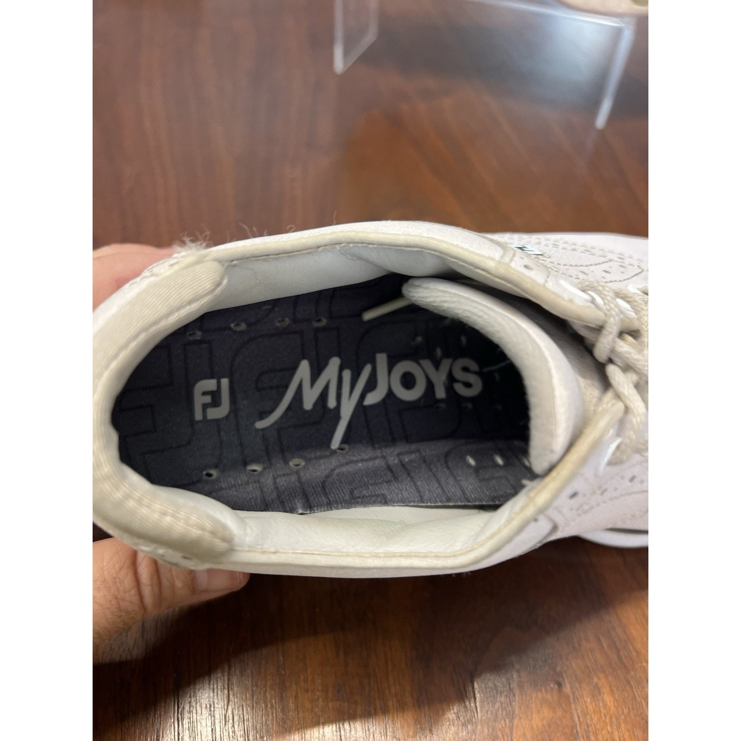 Footjoy Myjoys Traditions Series Golf Shoes Solid White Custom 7 Wide “Money”
